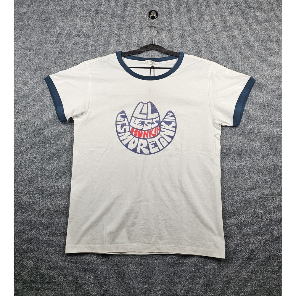 Wythe Graphic Ring Collar Tee T- Shirt  Large Lil Less Honkin Lots More Tonkin